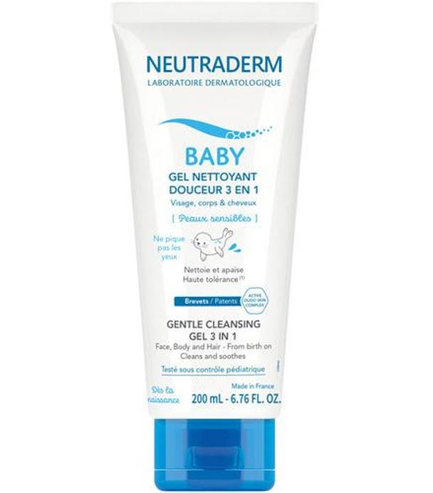 Neutraderm Baby Łagodny żel myjący 3 w 1 Twarz, ciało i włosy, 200 ml