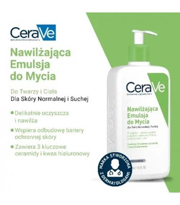 CeraVe, nawilżająca emulsja do mycia dla skóry normalnej i suchej, 473 ml