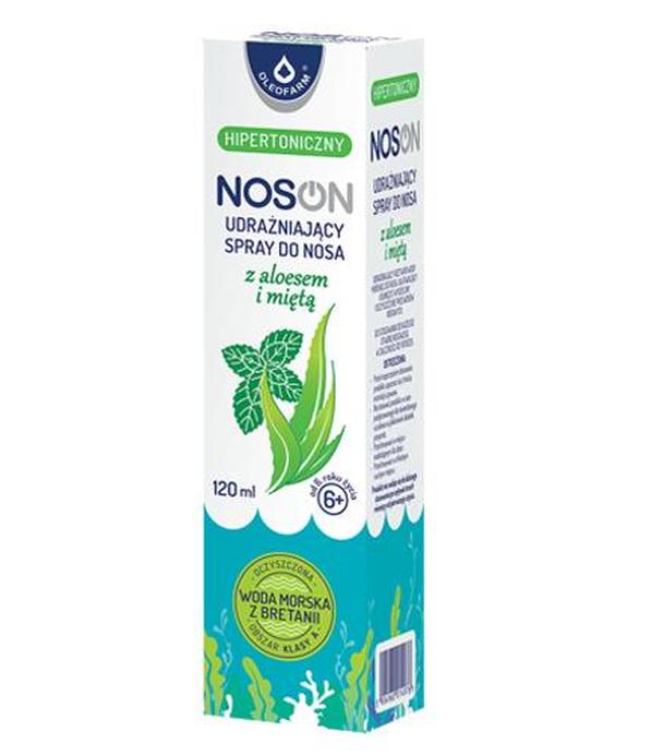 NOSON Woda morska hipertoniczna z aloesem - 120 ml Oczyszcza przewody nosowe - cena, opinie, włąściwości