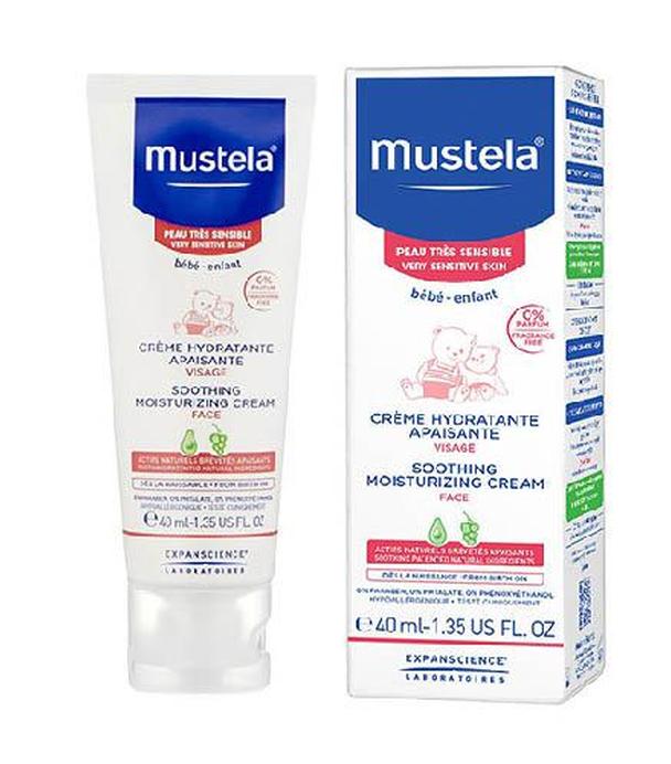 Mustela Bebe Enfant Łagodzący Krem nawilżający do twarzy, 40 ml, cena, opinie, wskazania - ważny do 2025-10-31