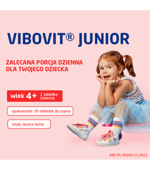 VIBOVIT JUNIOR Witaminy + Żelazo, 30 tabletek