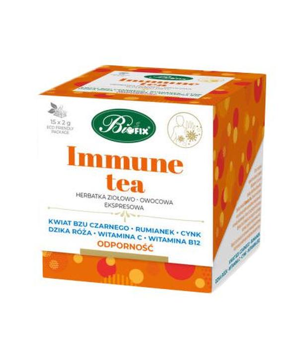 Bifix Immune tea Herbatka ziołowo - owocowa, 15 sasz., cena, opinie, właściwości