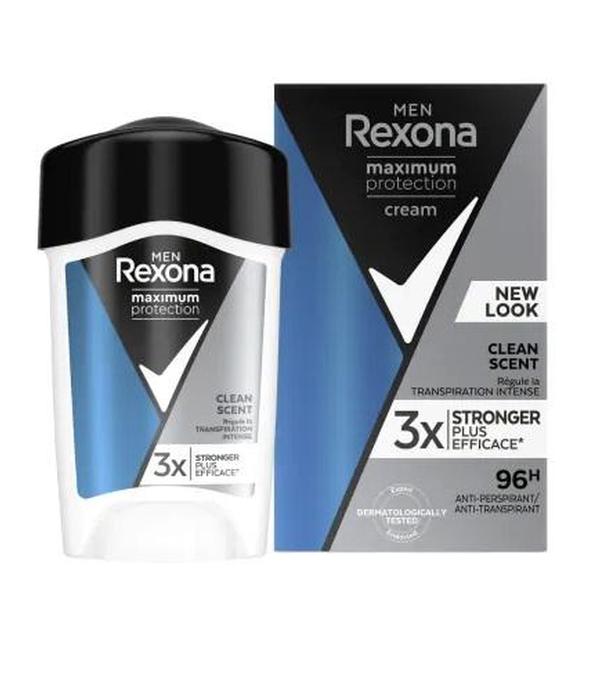 Rexona Men Maximum Protection Clean Scent Kremowy antyperspirant w sztyfcie - 45 ml - cena, opinie, właściwości