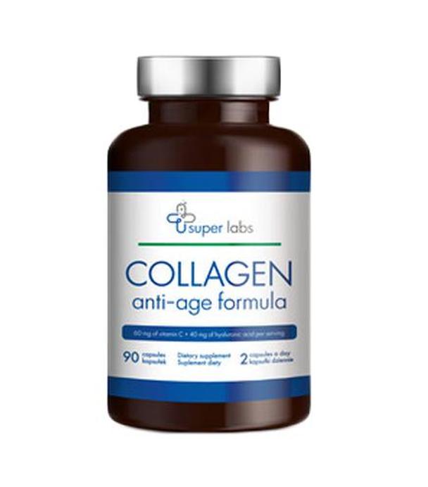 Super Labs Collagen anti-age formula, 90 kaps., na skórę, włosy i paznokcie, cena, opinie, właściwości