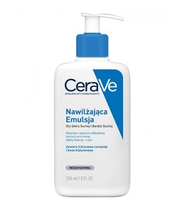 CERAVE, nawilżająca emulsja do twarzy i ciała do skóry suchej i bardzo suchej, 236 ml