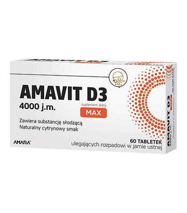 Amavit D3 MAX 4000 j.m., 60 tabletek, cena, opinie, dawkowanie - ważny do 2025-09-30