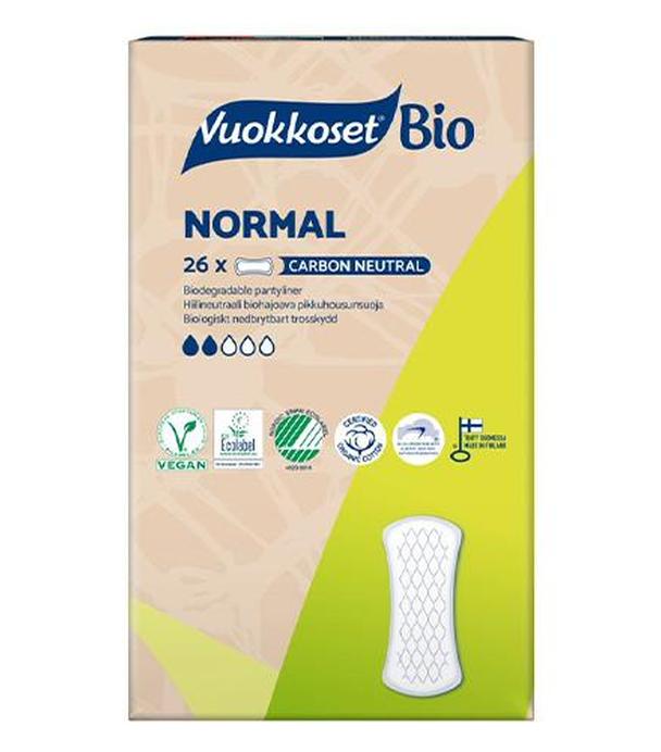 Vuokkoset, BIO, Wkładki Higieniczne z bawełny organicznej Normal, 26 sztuk