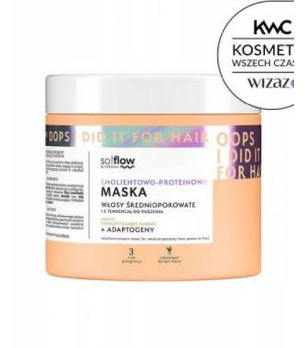 So!Flow, Maska do włosów średnioporowatych, emolientowo-proteinowa, 400 ml