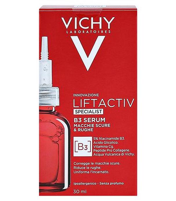 Vichy Liftactiv Specialist B3 Serum redukujące przebarwienia i zmarszczki z 5% niacynamidu, 30 ml, cena, opinie, wskazania