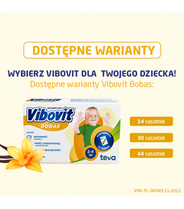 VIBOVIT BOBAS Waniliowy - 44 sasz.