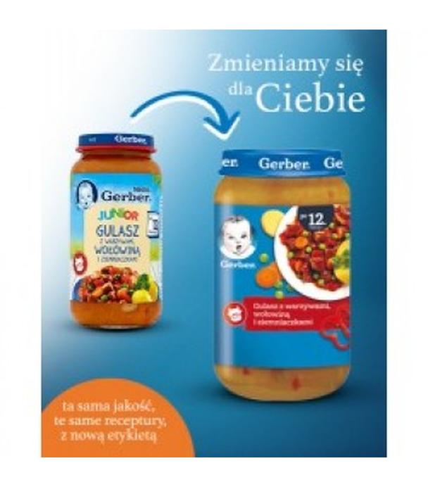 GERBER JUNIOR Obiadek gulasz z warzywami wołowiną i ziemniaczkami po 12 miesiącu - 250 g