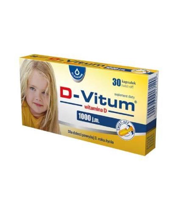 Oleofarm D-Vitum Witamina D 1000 j.m. dla dzieci od 3. roku życia, kapsułki twist-off, 30 sztuk