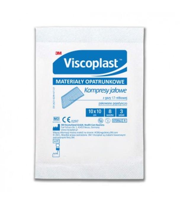 VISCOPLAST Kompresy gaz jałowych 10 cm x 10 cm - 3 szt.