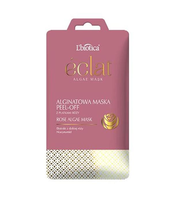 L'biotica Eclat Algae Mask Alginatowa maska peel-off z płatkami róży, 10 g