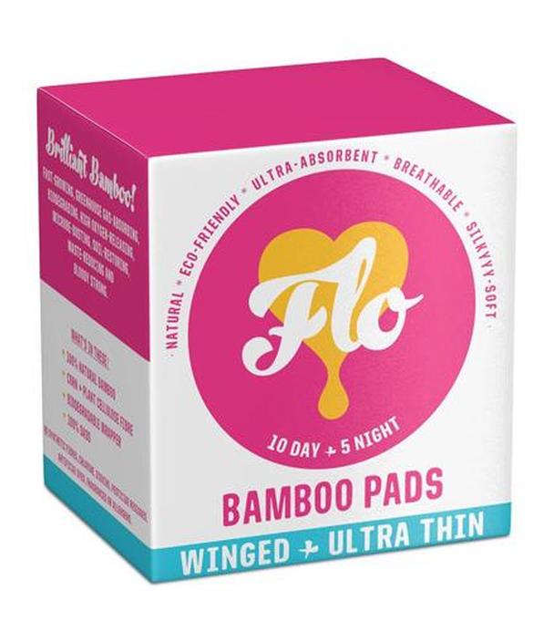 Flo Bamboo Pads Bio Podpaski higieniczne bambusowe (10 podpasek na dzień + 5 podpasek na noc) - 15 szt.  - cena, opinie, właściwości