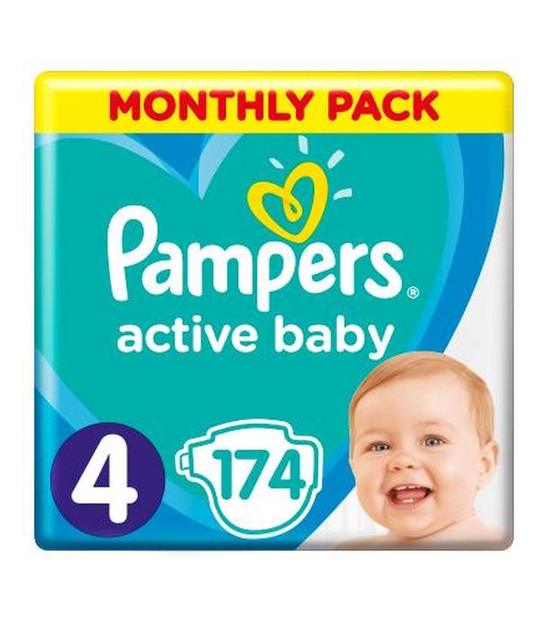 Pampers Pieluchy Active Baby rozmiar 4, 174 sztuki pieluszek - cena, opinie, właściwości