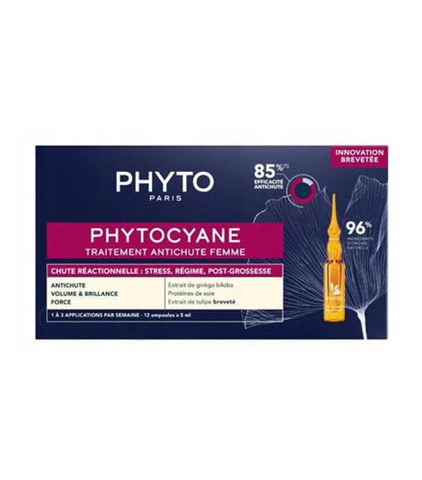 Phyto Phytocyane Kuracja przeciw wypadaniu włosów dla kobiet na okresowe wypadanie włosów, 12 x 5 ml
