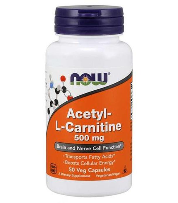 Now Acetyl L-Carnitine 500 mg, 50 kaps., cena, wskazania, składniki