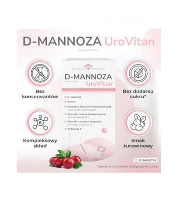 Domowa Apteczka, D-Mannoza UroVitan, proszek, 12 saszetek