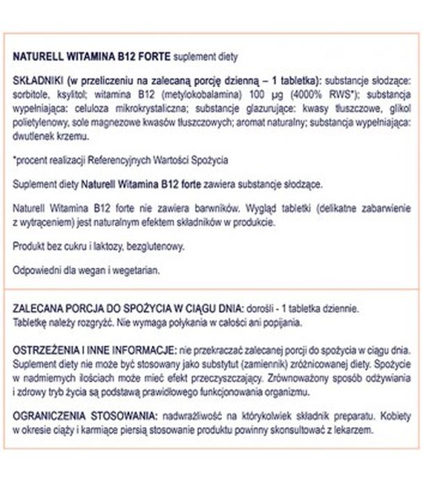 Naturell Witamina B12 Forte, 120 tabletek do żucia