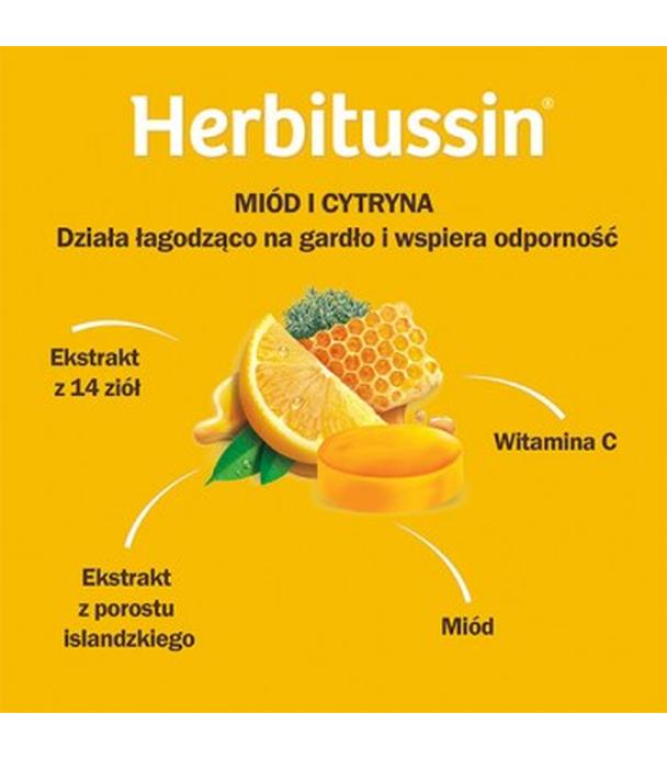 HERBITUSSIN POROST ISLANDZKI + Wit. C smak miód i cytryna - 12 past. do ssania