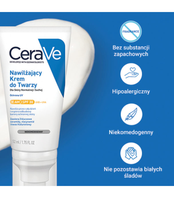 CeraVe Nawilżający krem do twarzy, SPF30, 52 ml