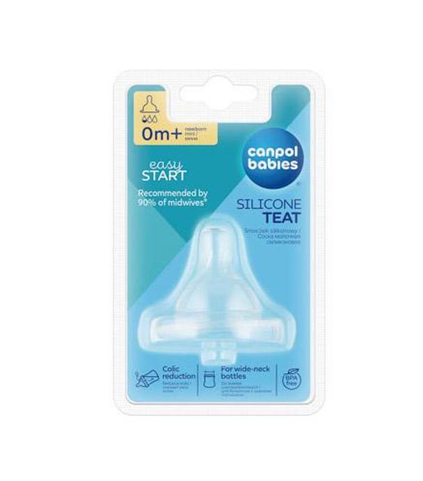 CANPOL BABIES EASY START 0 Smoczek silikonowy do butelek szerokootworowych mini - 1 szt.