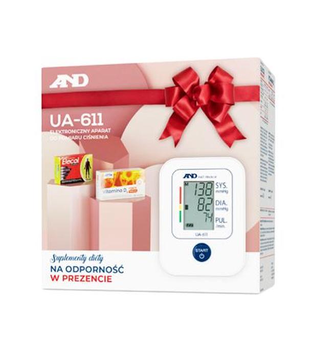 Diagnostic And UA-611 Elektroniczny aparat do pomiaru ciśnienia + Vitamina D3 Forte 2000 - 60 kaps + Elecol odporność - 20 kaps. - cena, opinie, właściwości