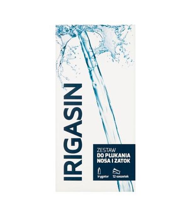 IRIGASIN - 12 sasz. + butelka wyrób medyczny na zapalenie zatok - opinie, stosowanie, ulotka