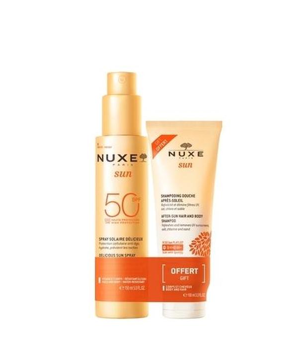 Nuxe Sun, Zestaw Mleczko do opalania SPF 50 spray 150 ml + żel pod prysznic po opalaniu, 100 ml