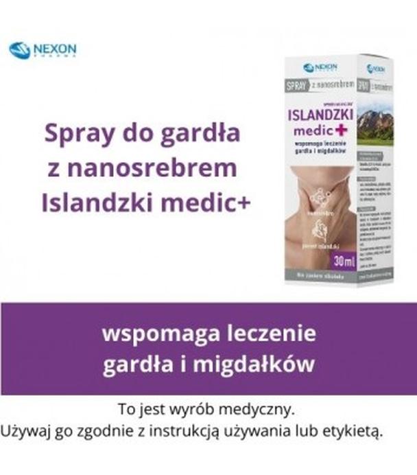 Islandzki Medic+ Spray do gardła z nanosrebrem, 30 ml