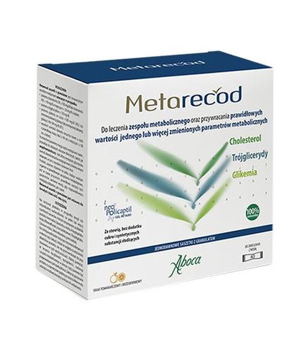 Aboca Metarecod na zespół metaboliczny, 40 saszetek, cena, opinie, wskazania