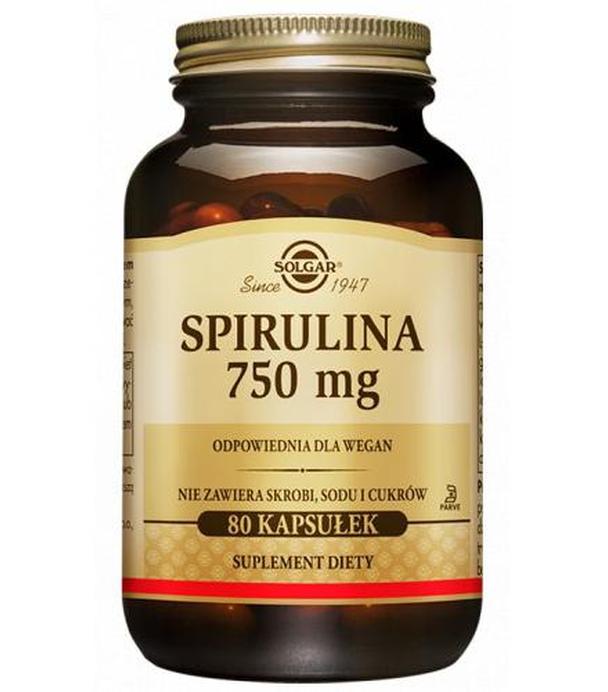 Solgar Spirulina 750 mg - 80 kaps. - cena, opinie, dawkowanie