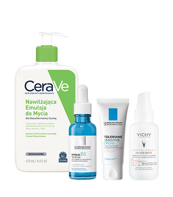 CRV Emulsja 473 + Serum Hyalu B5 + Toleriane Krem + CS UV-Age Daily SPF50+