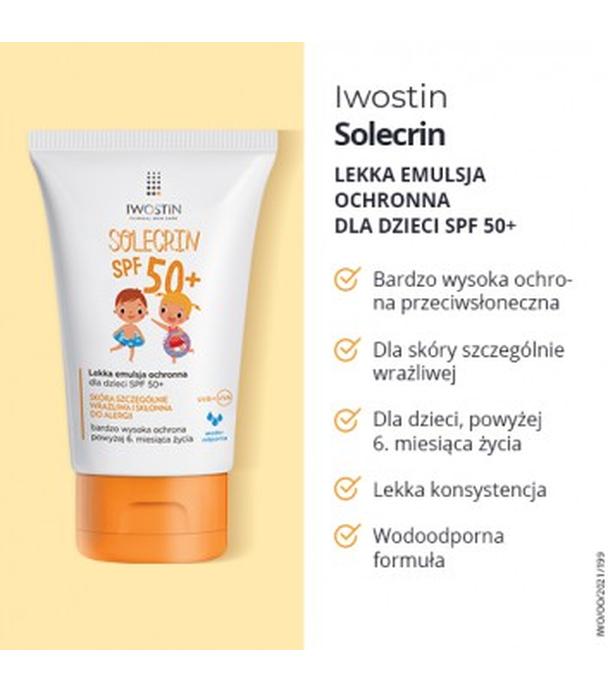 Iwostin Solecrin Lekka emulsja ochronna dla dzieci SPF 50 - 100 ml  - ważny do 2025-08-31