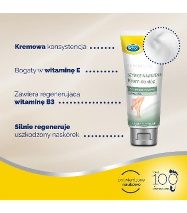 Scholl Expert Care Krem do stóp szybkie nawilżenie - 75 ml Do skóry suchej