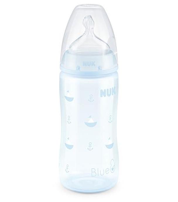 NUK First Choice+ Butelka do karmienia w niebieskie statki (0-6m) smoczek silikonowy rozmiar M 741798 - 300 ml - cena, opinie, właściwości