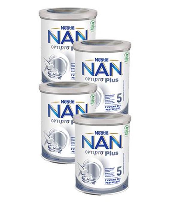 Nestle Nan OptiPro Plus 5 Produkt na bazie mleka dla małych dzieci po 2,5 roku życia, 800 g, cena, opinie, właściwości, 4x800g