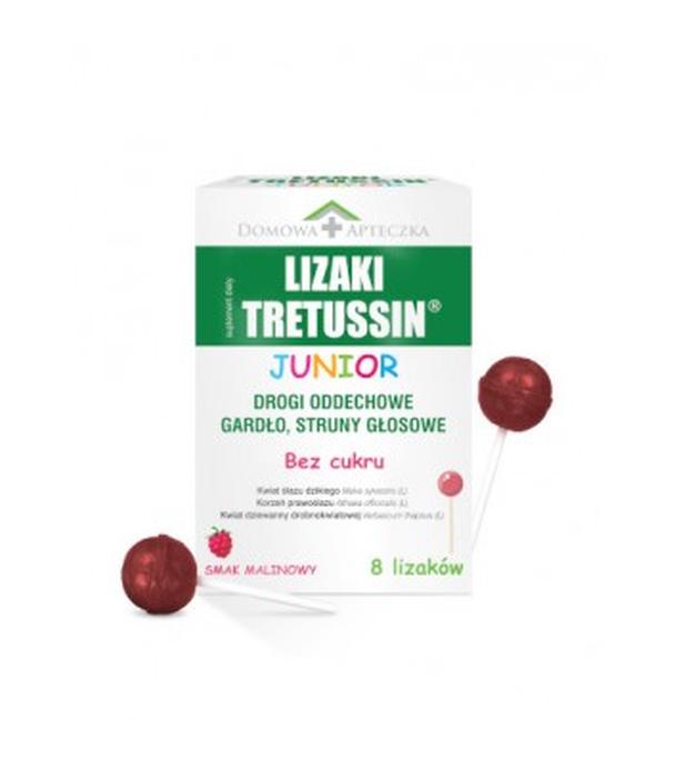 Tretussin Junior Lizaki smak malinowy, 8 sztuk