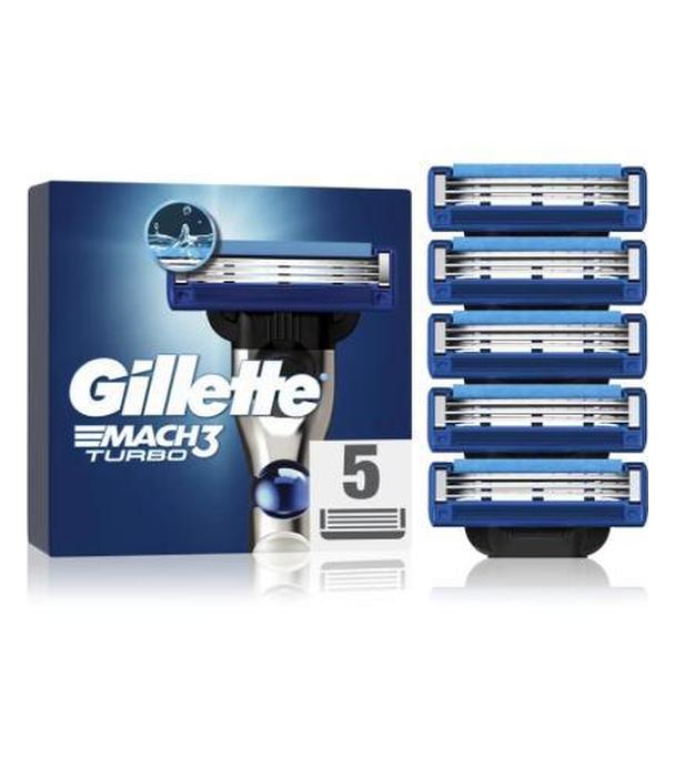 Gillette Mach3 Turbo Ostrza wymienne do maszynki do golenia dla mężczyzn, 5 sztuk