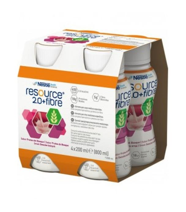 Resource 2.0+Fibre, płyn o smaku owoców leśnych, 4 x 200 ml