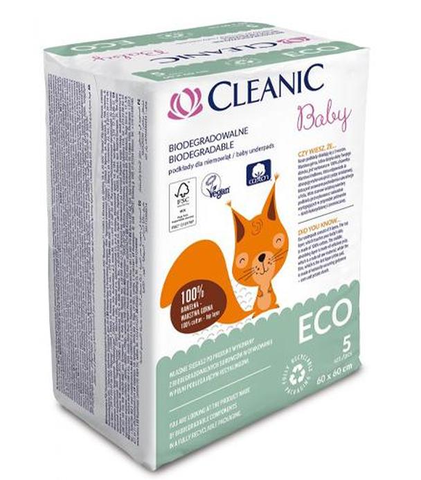 Cleanic Baby Eco Biodegradowalne podkłady dla niemowląt 60 cm x 60 cm - 5 szt. - cena, opinie, składniki