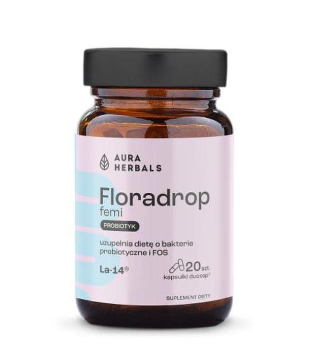 Aura Herbals, Floradrop Femi Probiotyk, kapsułki, 20 sztuk