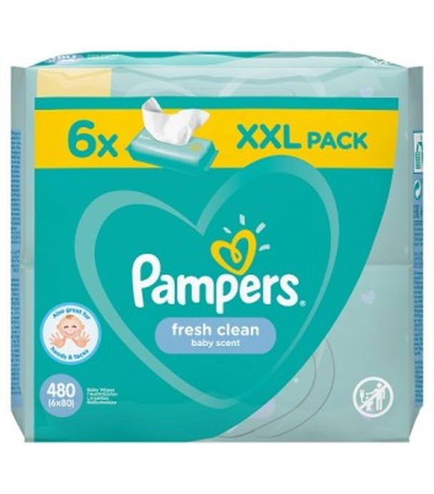 PAMPERS Fresh Clean Chusteczki nawilżane dla niemowląt - 6 op., 480 szt. - cena, opinie, właściwości