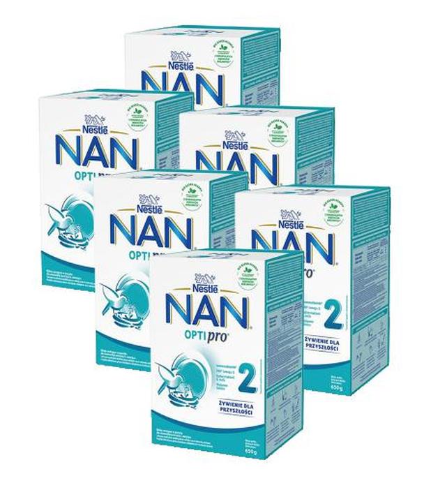 Nestle Nan Optipro 2 Mleko początkowe dla niemowląt powyżej 6. miesiąca, 6 x 650 g