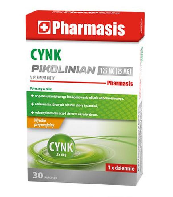 Pharmasis Cynk Pikolinian 125 mg - 30 kaps. - cena, opinie, dawkowanie