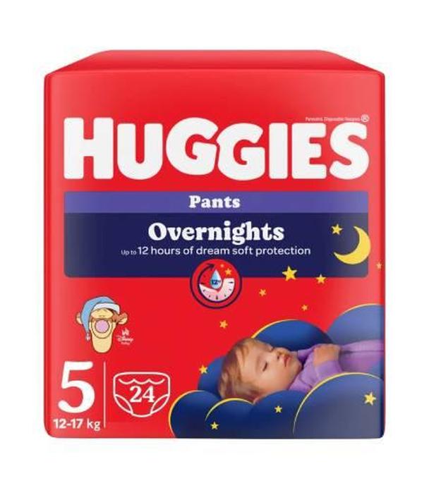 Huggies, pieluchomajtki Overnight Lullaby 5 (12-17 kg), 24 sztuki