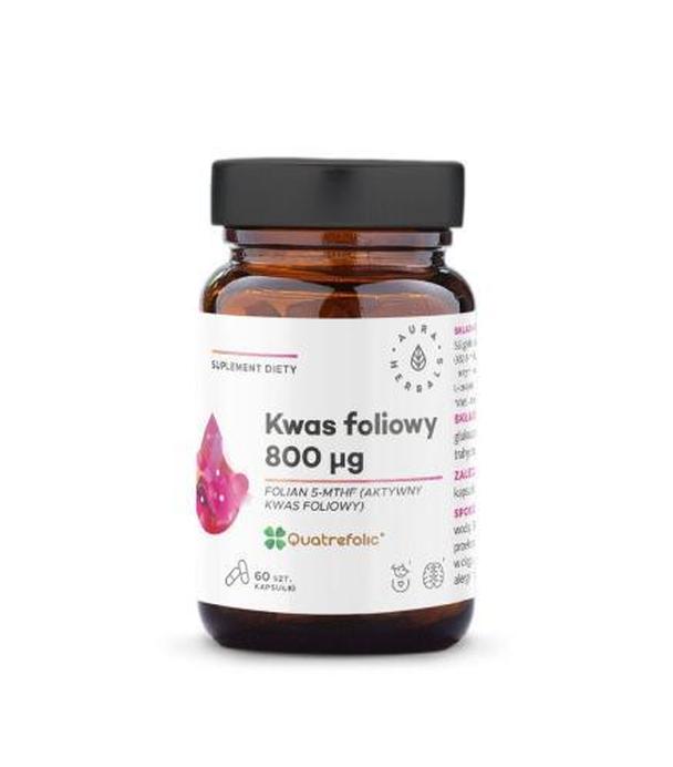 Aura Herbals Kwas Foliowy 800 ug Quatrefolic, 60 kapsułek