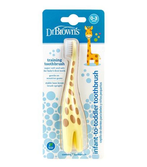 Dr Brown's Szczoteczka do czyszczenia zębów dla dzieci w wieku 0-3 lat żyrafa - 1 szt. Do higieny jamy ustnej dziecka - cena, opinie, stosowanie