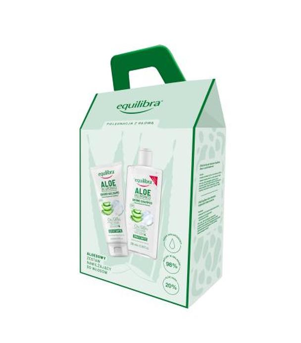 EQUILIBRA Aloesowa Pielęgnacja Włosów z Kwasem Hialuronowym Szampon, 265 ml + Odżywka, 200 ml [ZESTAW]